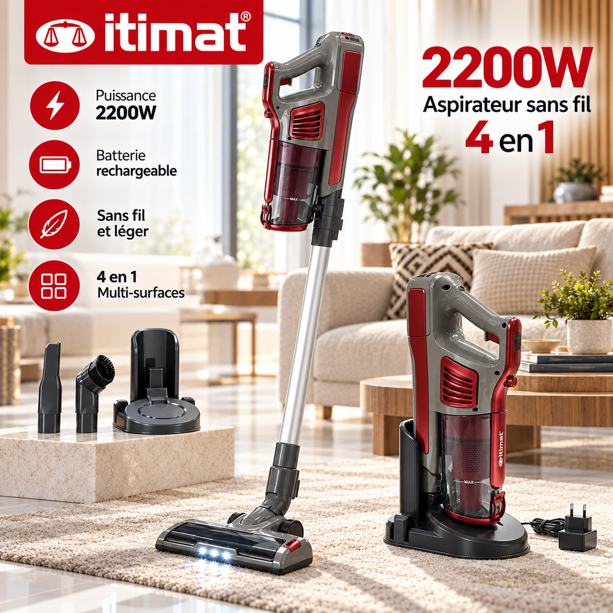 Aspirateur sans fil Itimat 4 en 1
