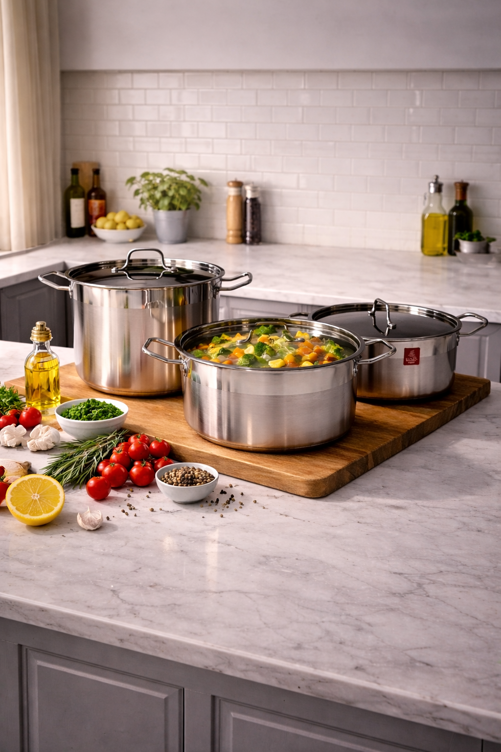 Grande Marmite Inox avec Couvercle Luxus