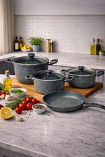 Batterie de Cuisine 7 Pièces en Granite – Antiadhésif Premium - Granitec