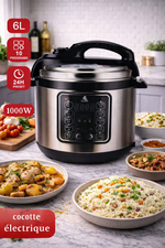 Cocotte Électrique Programmable 6L LUXUS – Inox | 1000W