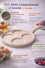 Poêle Multi-Compartiments en Granité – Luxus 🍳