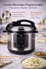 Cocotte Électrique Programmable 6L LUXUS – Inox | 1000W