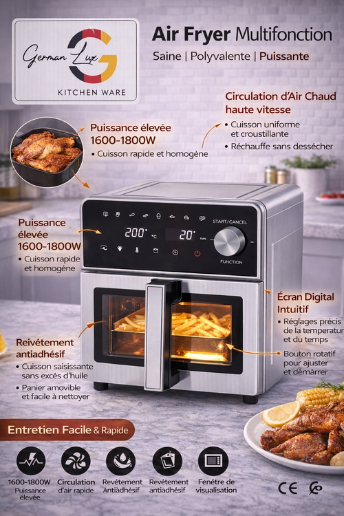 Air Fryer Multifonction – German Lux Kitchen Ware 🇩🇪